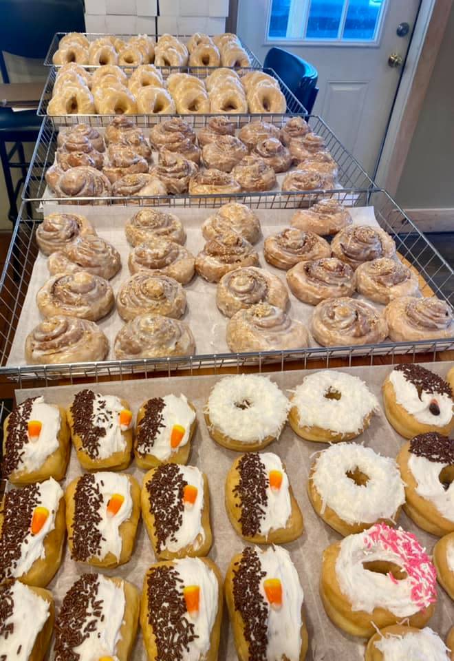 Grandma's Donuts & Coffee Shop serves donuts during a pop-up event at the backdoor of the original Ma's Donuts on Acushnet Ave.