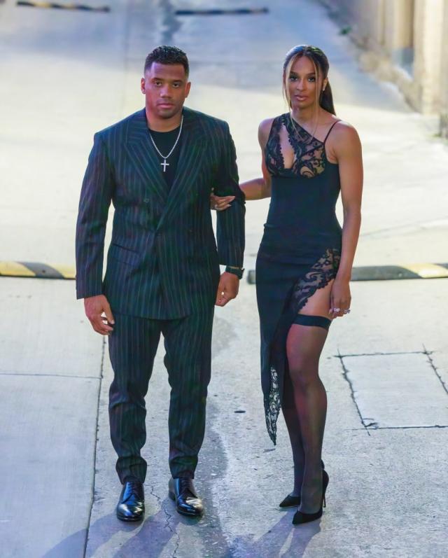 Ciara in Blue Versace Dress, Christian Louboutin So Kate Stilettos –  Footwear News