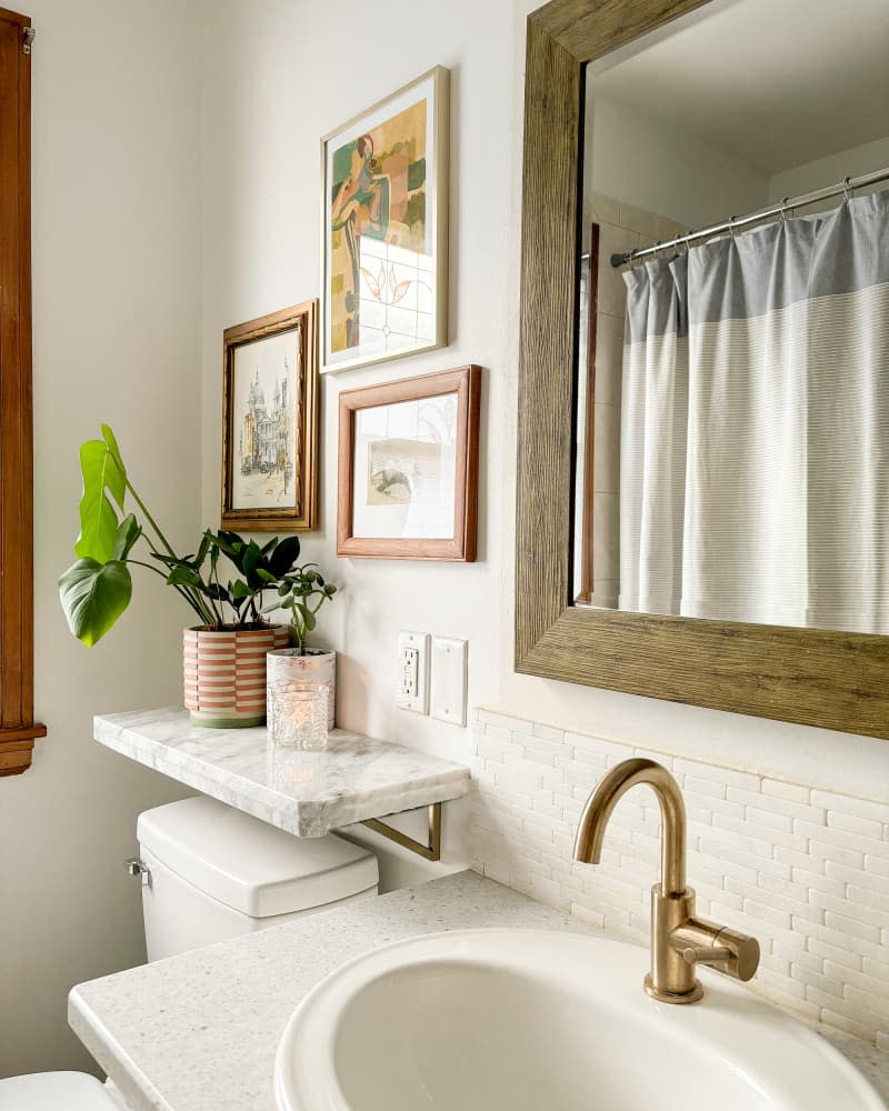 Sink area in newly remodeled bathroom.