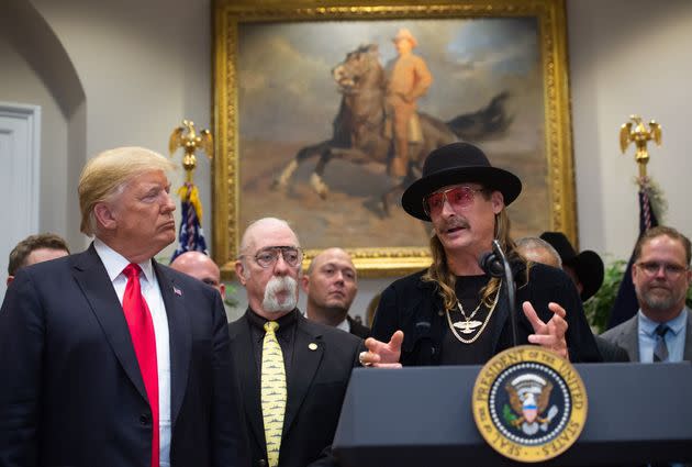 Kid Rock (right) with former President Donald Trump in 2018.  (Photo: SAUL LOEB via Getty Images)