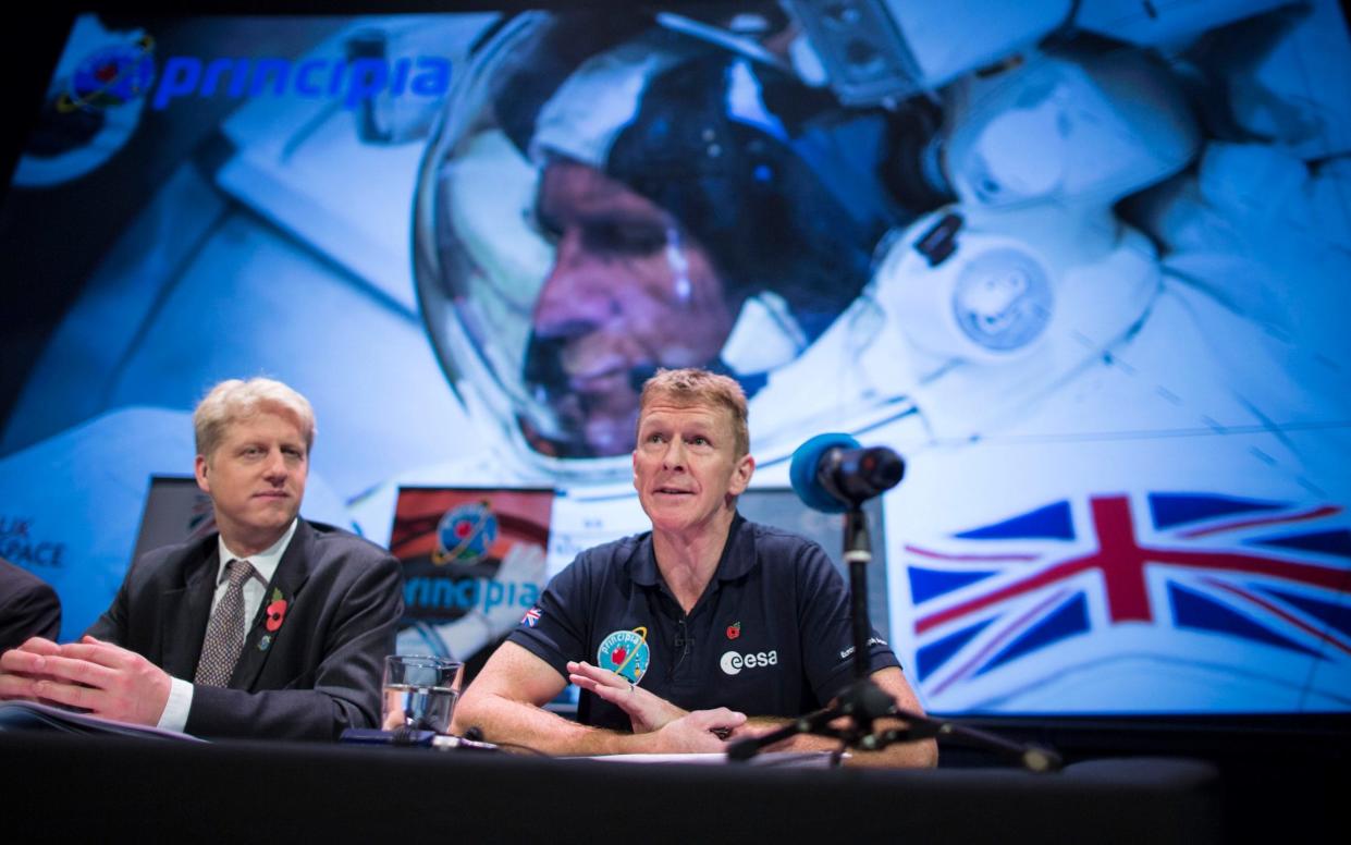 The Universities Minister Jo Johnson alongside British astronaut Tim Peake - Warren Allott Photos