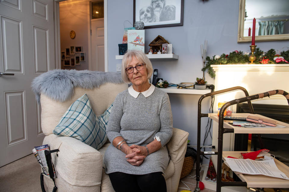 Pensioner Carol Jones-Evans inside her flat. (SWNS)