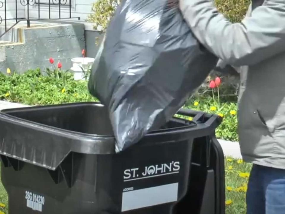 A new rule requiring residents of St. John&#39;s to use clear garbage bags came into effect Jan. 1. (City of St. John&#39;s - image credit)