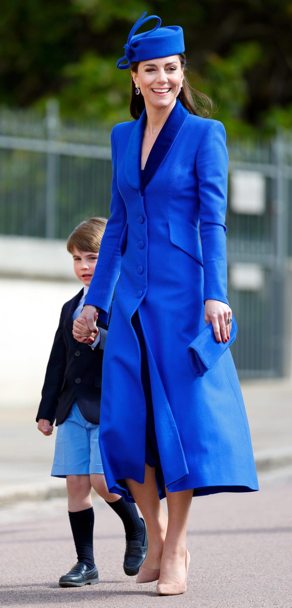 Prince Louis and Kate Middleton attend the Easter Sunday Mattins Service at St George's Chapel at Windsor Castle.