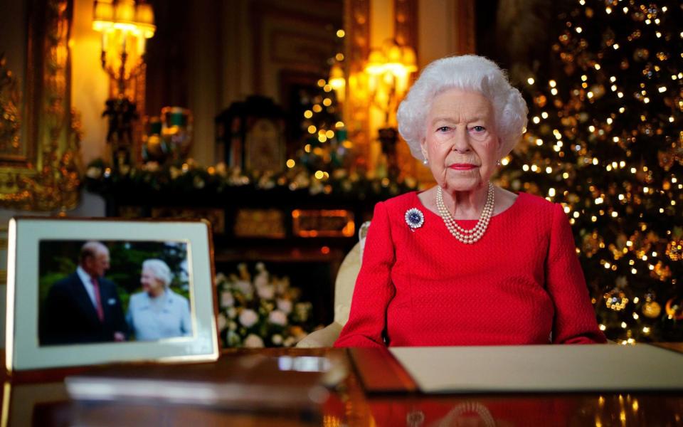 Queen Elizabeth II in the White Drawing Room in Windsor Castle - Victoria Jones/PA