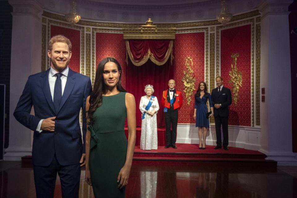 Madame Tussaud‘s in London hat bereits die Wachsfiguren des Herzogenpaars von Sussex aus dem Bereich mit der Königsfamilie entfernt und anderswo im Museum aufgestellt. Foto: Getty Images