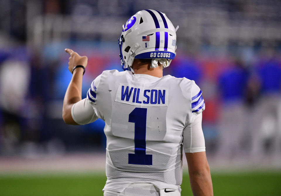 BYU QB Zach Wilson looked great against Central Florida. (Photo by Mark Brown/Getty Images)