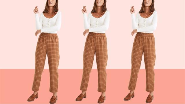 Straight-Leg High-Rise Windowpane Pants, The Iconic - Tall