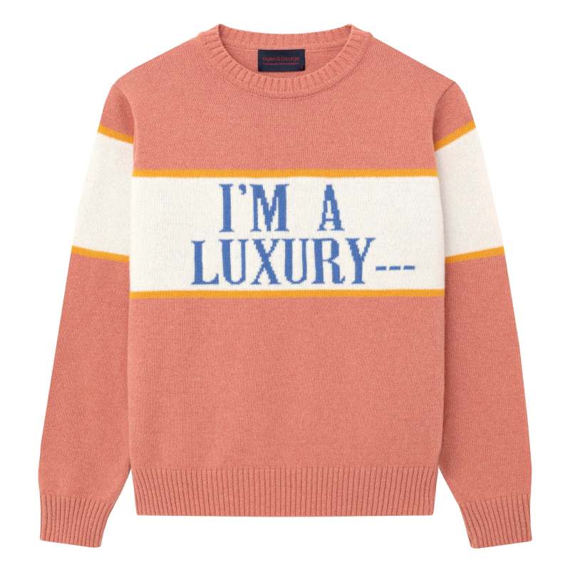 <p>Rowing Blazers "Diana" Sweater, $295,<a href="https://rowingblazers.com/products/im-a-luxury-sweater-mens?" rel="nofollow noopener" target="_blank" data-ylk="slk:available here;elm:context_link;itc:0;sec:content-canvas" class="link "> available here</a> (sizes XS-XXXL)</p>