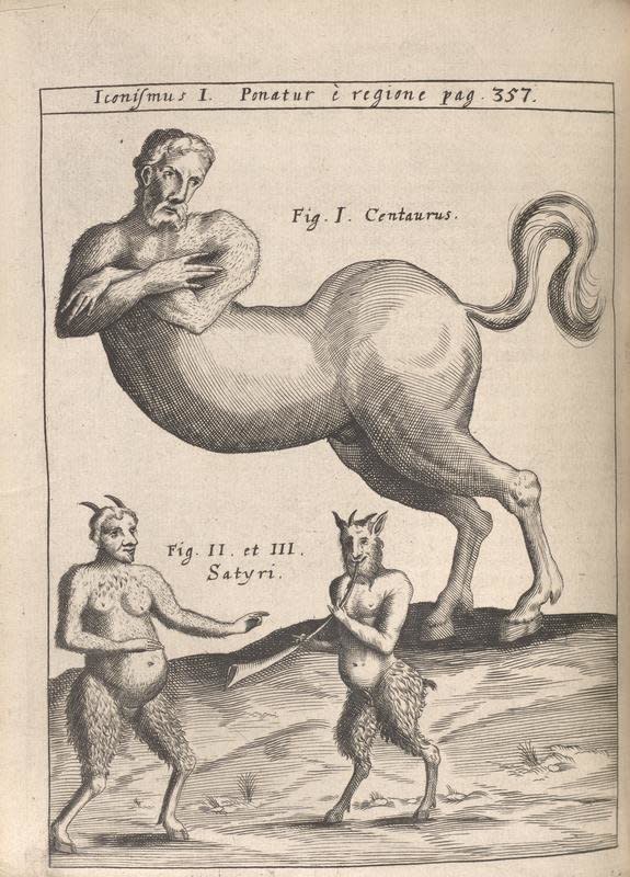 Gaspar Schott's&nbsp;<i>Physica curiosa</i>&nbsp;(1662) compiled&nbsp;all sorts of curious events, both real and imaginary. Among them, this centaur, which looks a bit different from the handsome Firenze.