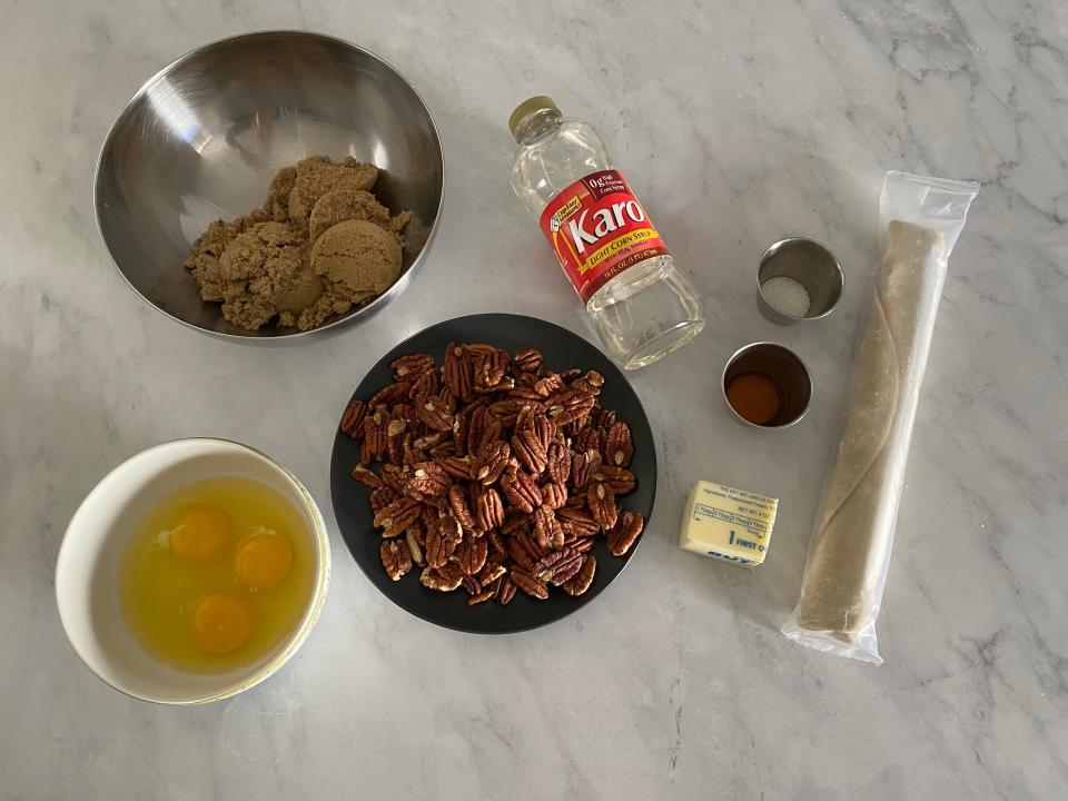 Guy Fieri's pecan pie ingredients.