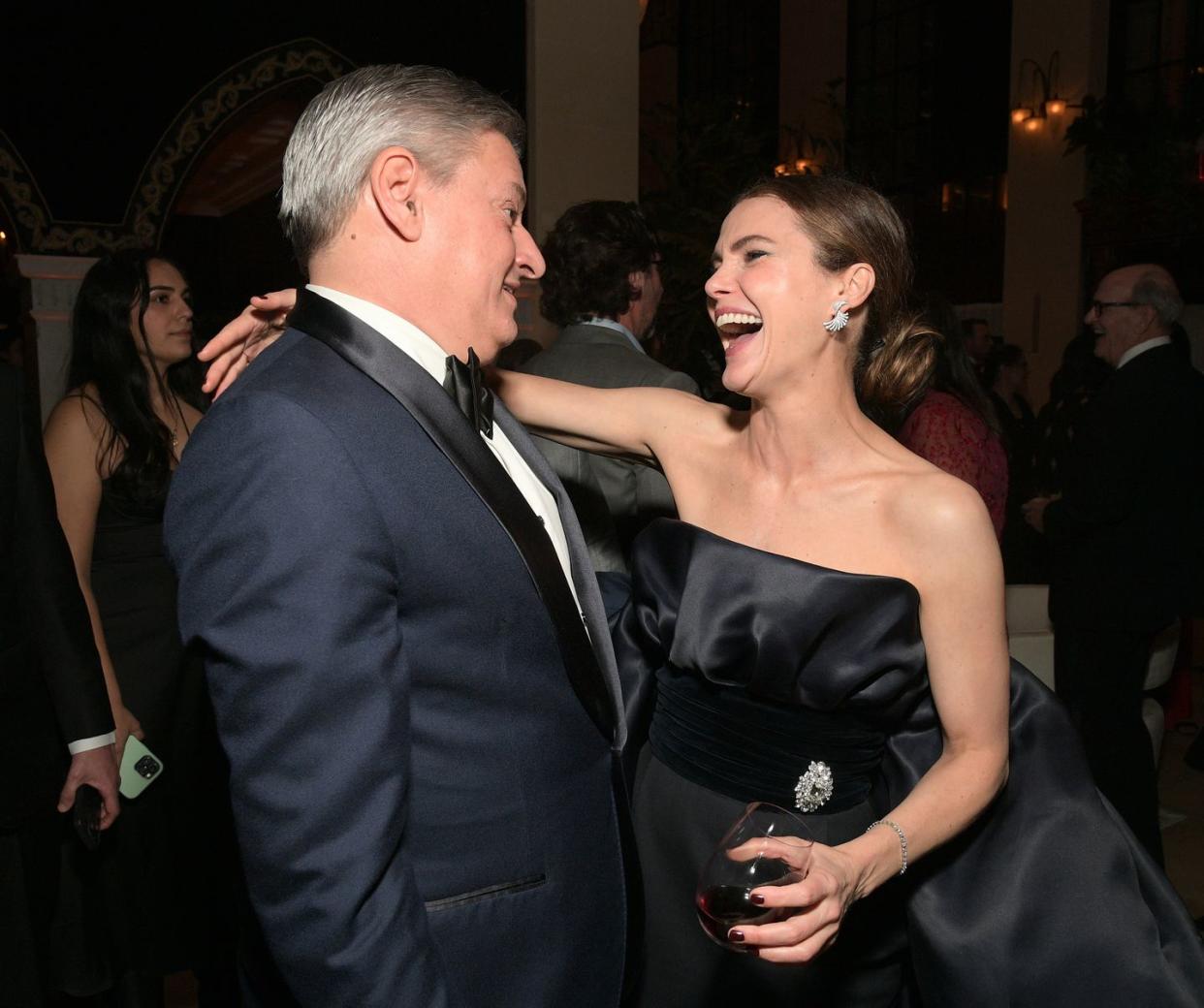 keri russelll and ted sarandos at 2024 netflix primetime emmys after party