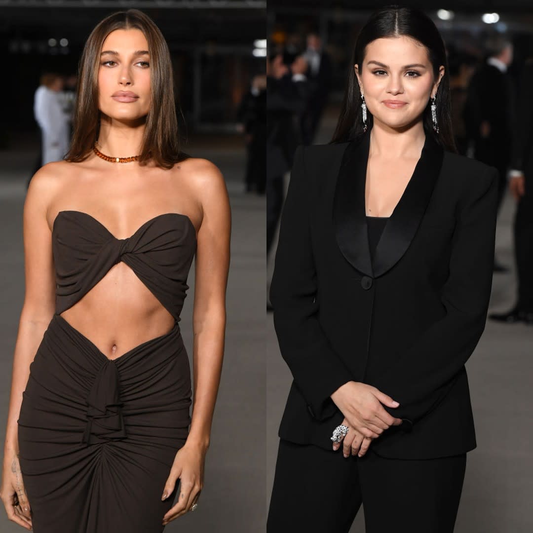  Hailey Bieber and Selena Gomez at the 2022 Academy Museum Gala 