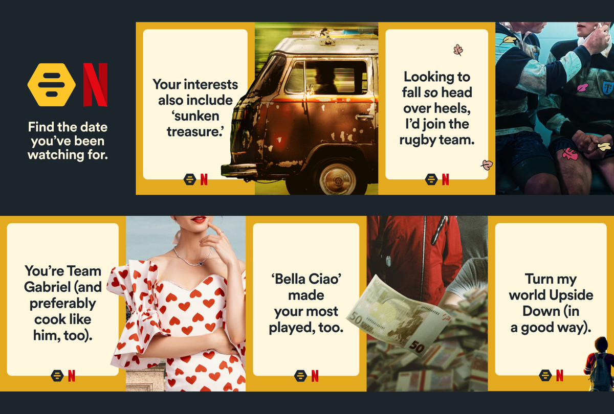 Netflix and Bumble have teamed up for a new quiz feature. (Netflix/Bumble)