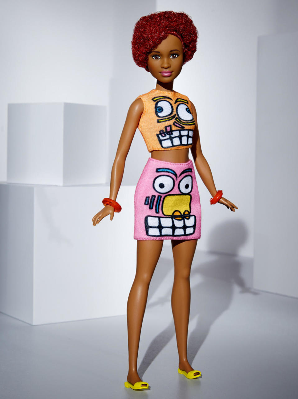 Petite Barbie wears a look from Jeremy Scott’s spring 2016 collection.