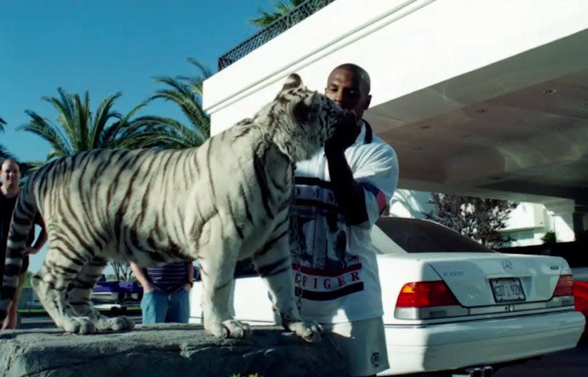 Mike Tyson and a pet tiger.