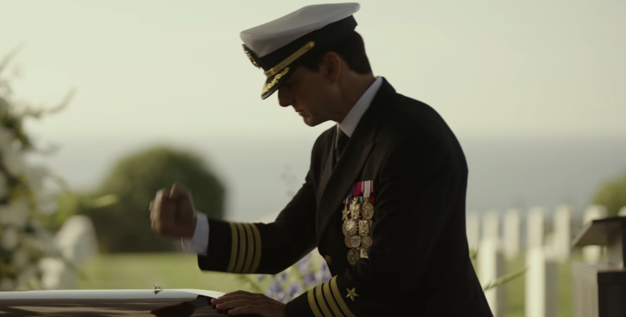 Maverick attends Iceman's funeral in Top Gun: Maverick. (Photo: Paramount/YouTube)