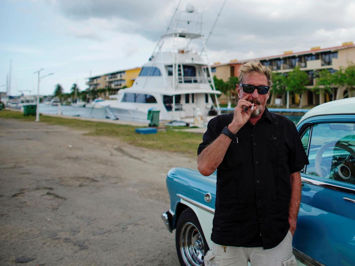 John McAfee, founder of McAfee Antivirus, in front of his boat in Havana, Cuba, 4 July, 2019: Reuters