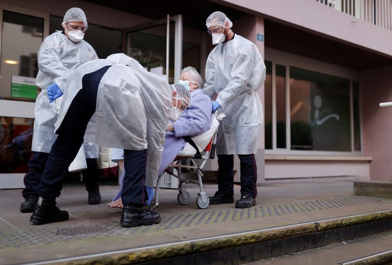 Rescue operation of people infected with coronavirus disease (COVID-19) in Strasbourg