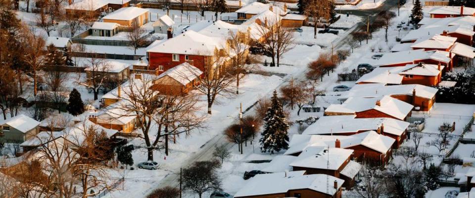 Suburban Snow. A snow covered suburban neighborhood in Mississauga, Canada.