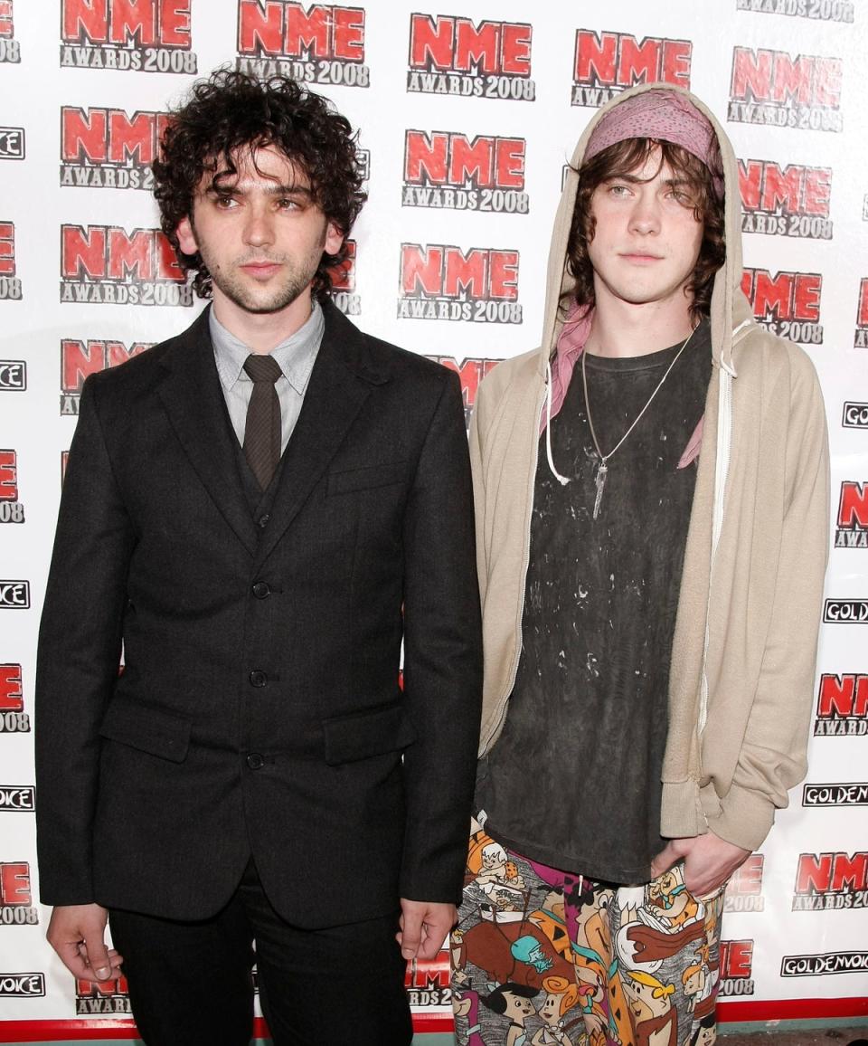 Goldwasser and VanWyngarden of MGMT arrive at the 1st Annual US NME Awards in 2008 (Getty Images)