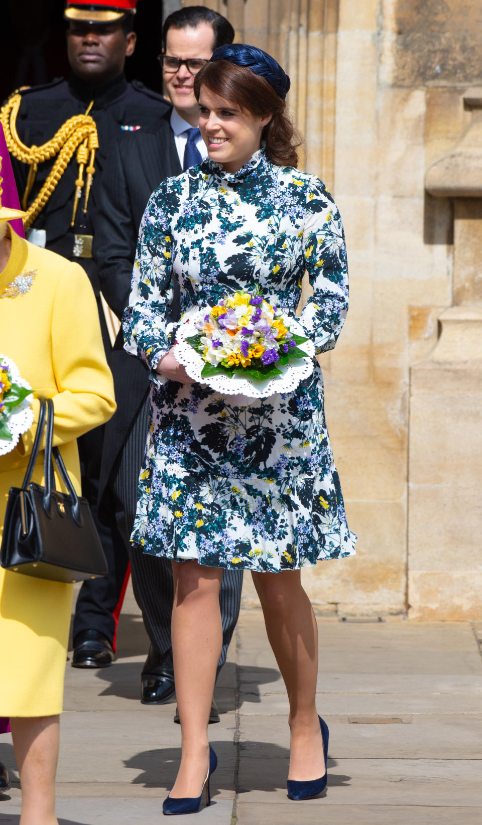 Princess Eugenie of York attends the Royal Maundy Service at St. Georges's Chapel in Windsor on April 18, 2019.