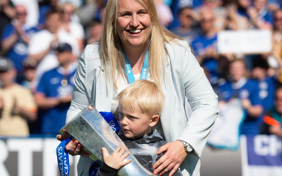 Emma Hayes with her son, Harry