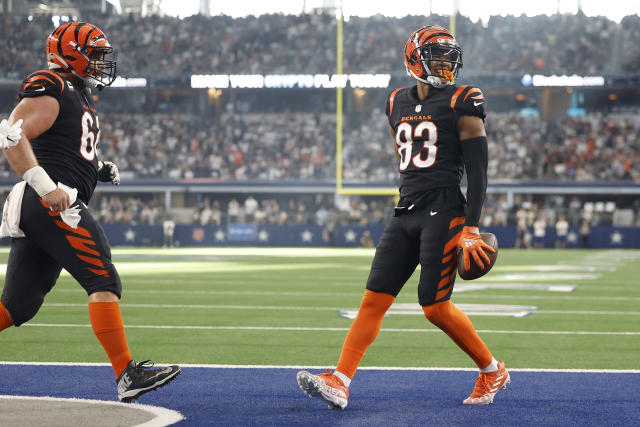 See Bengals players practicing in white helmets they will wear for upcoming  game