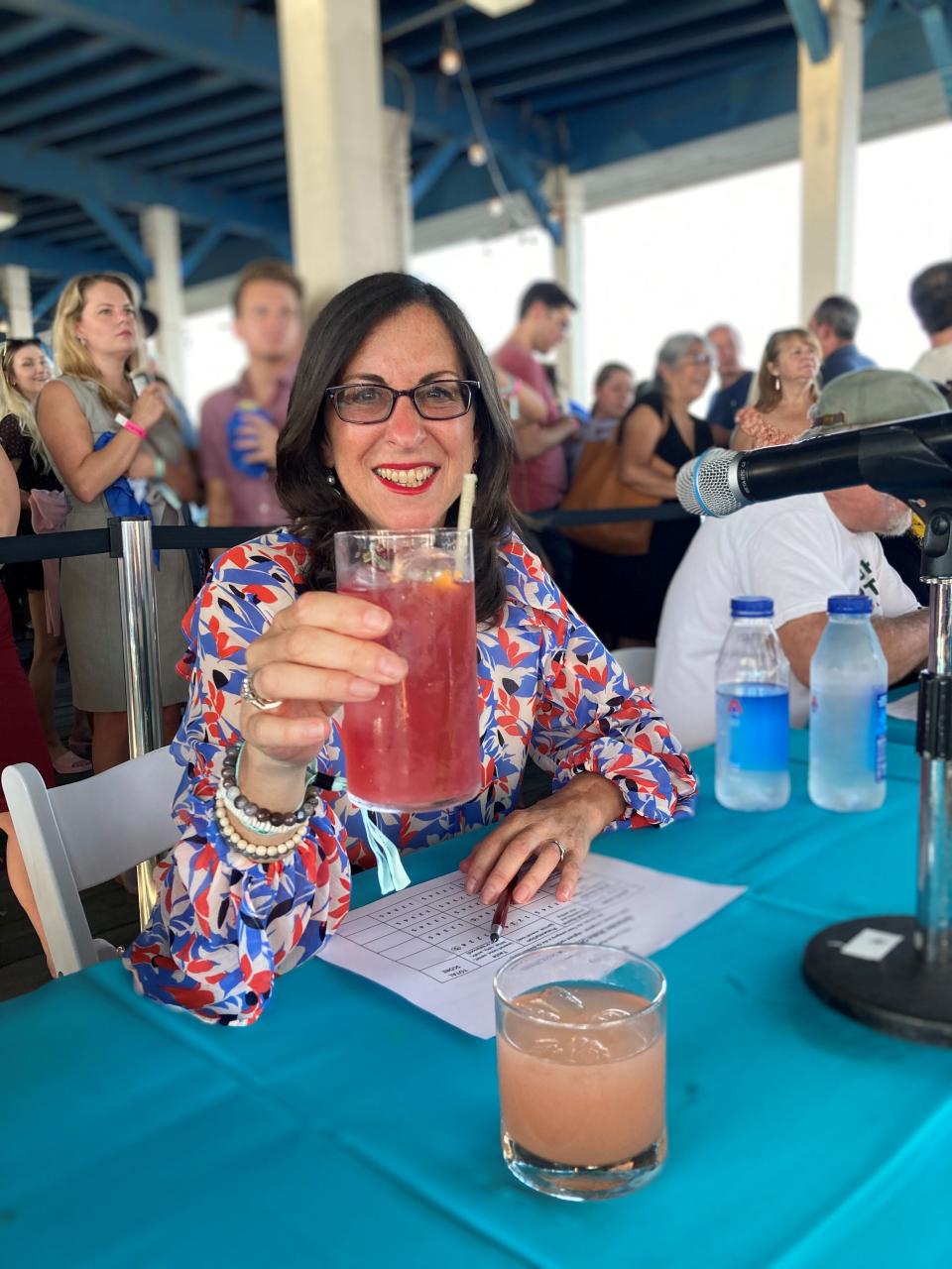 Lohud Food & Dining Reporter Jeanne Muchnick served as a cocktail judge at Westchester Magazine's "Party on the Pier" Bartender Shakeoff at Rye Playland. Photographed June 8, 2022.