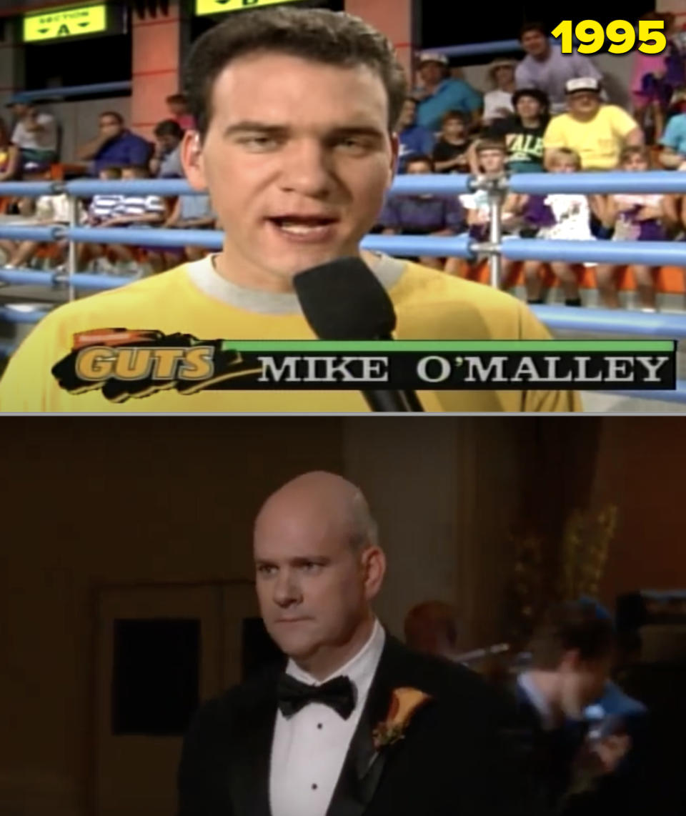 Mike hosting "Guts" on Nick in the '90s vs. him as Kurt's dad on "Glee"