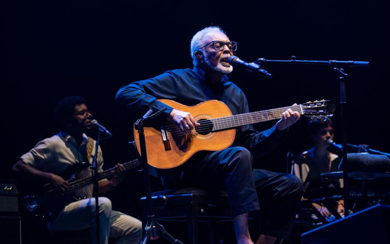 Brazilian legendary musician Gilberto Gil playing at the Royal Albert Hall