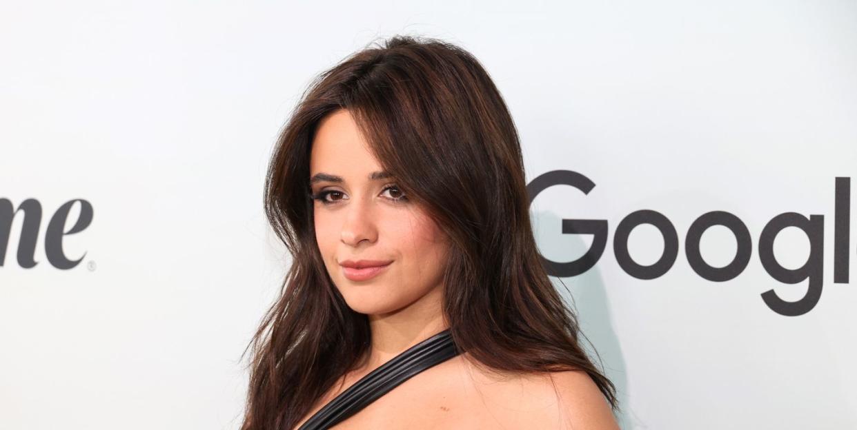 camila cabello channels wednesday addams in black corset gown