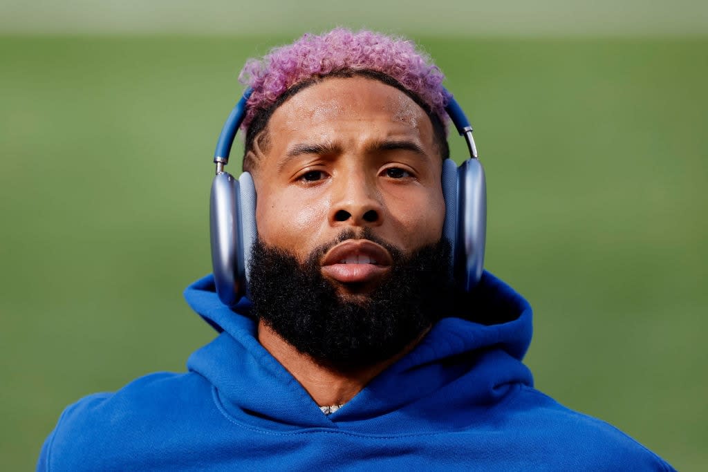 INGLEWOOD, CALIFORNIA – FEBRUARY 13: Odell Beckham Jr. #3 of the Los Angeles Rams warms up before Super Bowl LVI against the Cincinnati Bengals at SoFi Stadium on February 13, 2022 in Inglewood, California. (Photo by Steph Chambers/Getty Images)