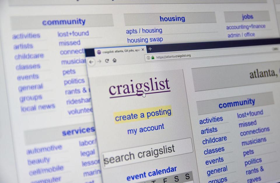 <span class="caption">Craigslist’s interface has remained remarkably stable through the years.</span> <span class="attribution"><a class="link " href="https://www.shutterstock.com/image-photo/montreal-canada-december-24-2018-craigslist-1266394231" rel="nofollow noopener" target="_blank" data-ylk="slk:dennizn/Shutterstock.com;elm:context_link;itc:0;sec:content-canvas">dennizn/Shutterstock.com</a></span>