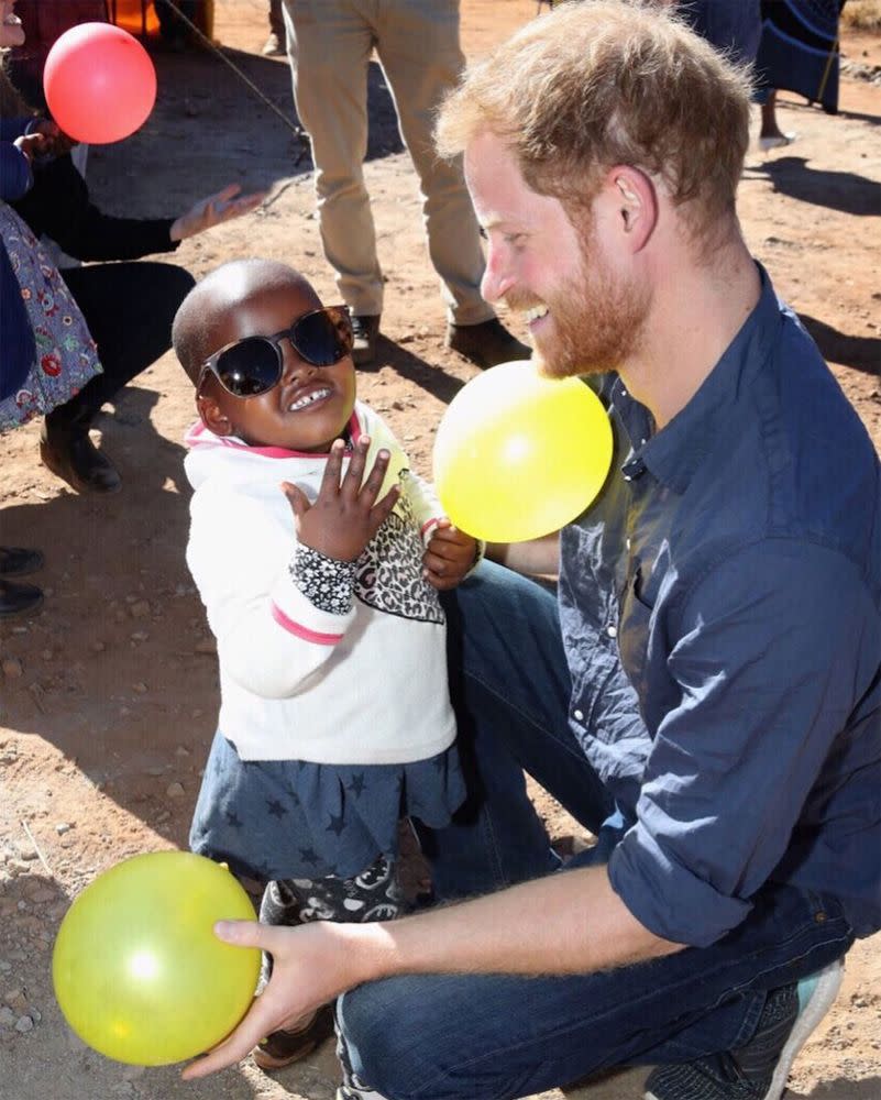 Prince Harry during a visit to Lesotho, Africa, in June