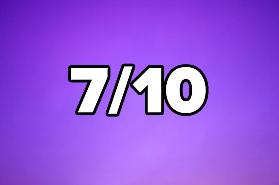 purple background that says 7/10