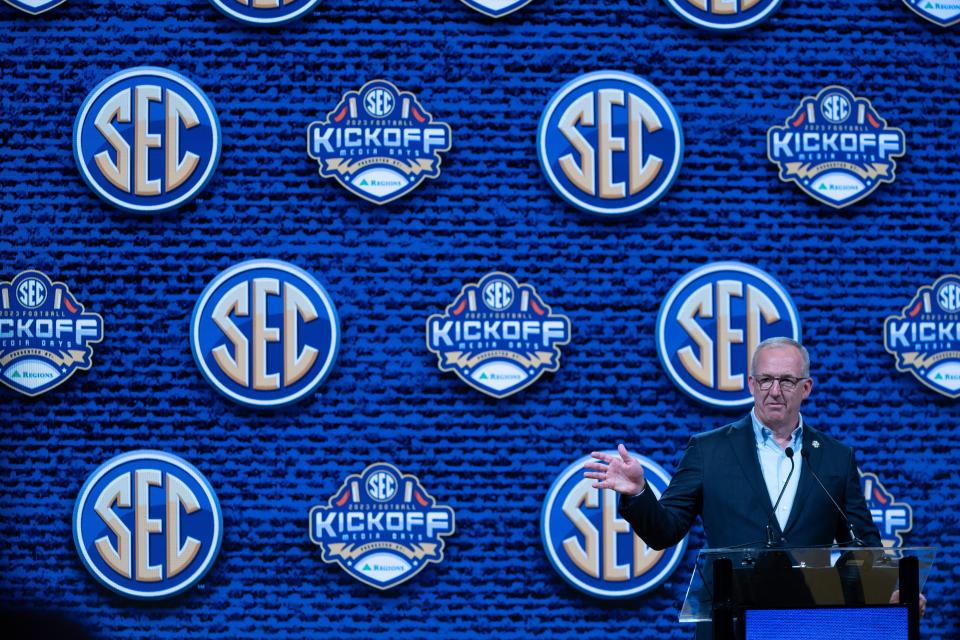 SEC Commissioner Greg Sankey urged congressional action to make national name, image and likeness laws for college athletes uniform across the board. “In other words, the states haven't been active in enforcing laws, and now states are preventing the NCAA, our conferences, from adopting and enforcing reasonable name, image and likeness standards," Sankey said Monday.