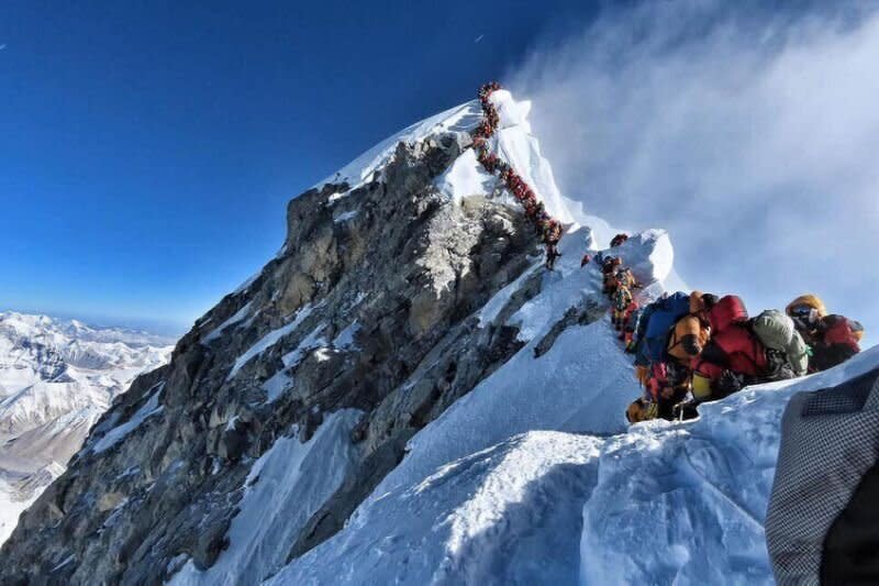 A photo of a queue of climbers on Everest went viral last week (Picture: AFP/Getty)