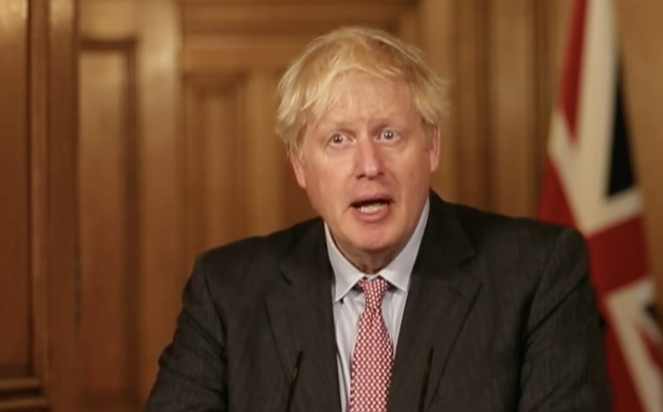 Boris Johnson at Wednesday's Downing Street briefing. (Parliamentlive.tv)