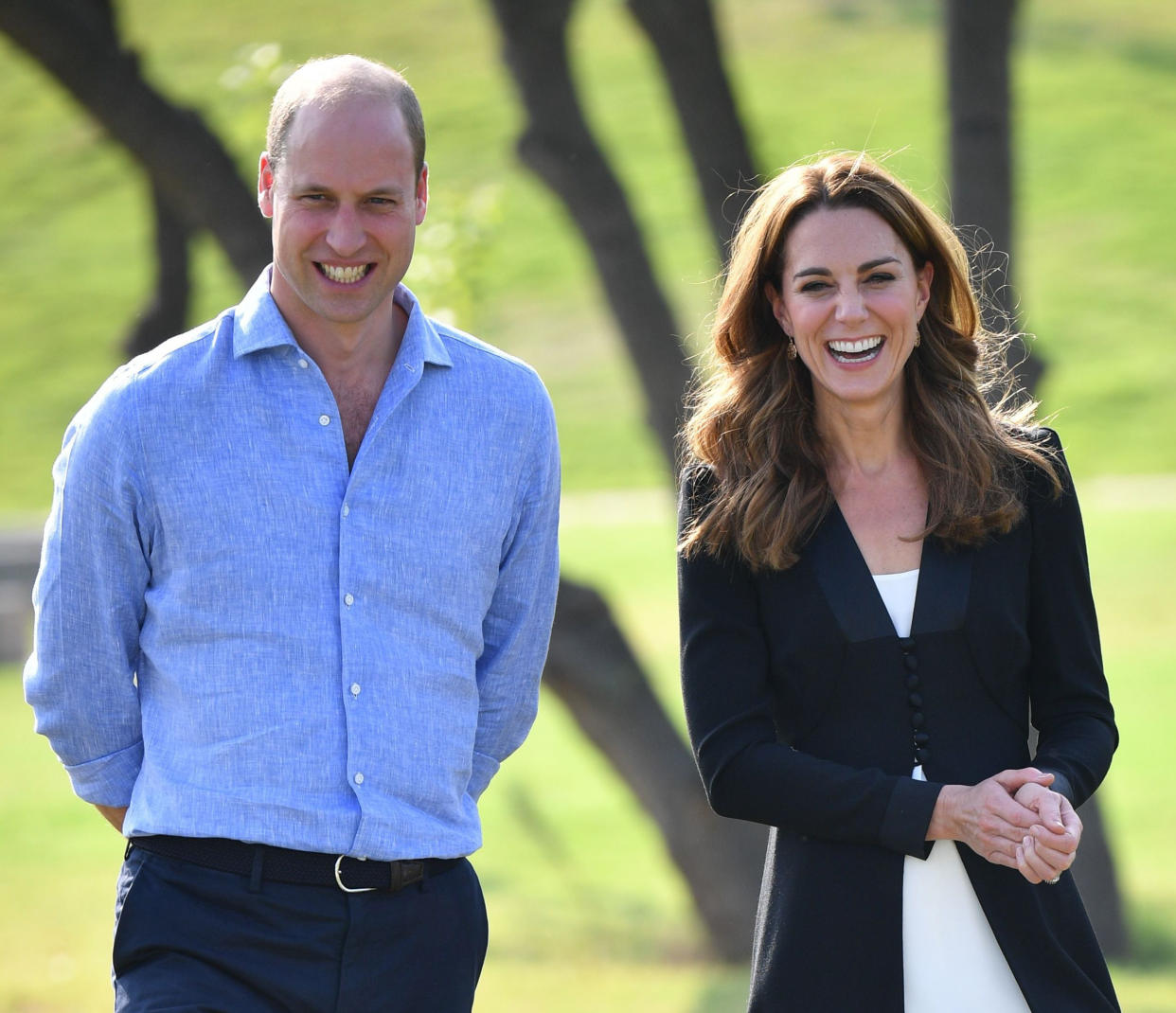 Catherine, Duchess of Cambridge visits an Army Canine Centre with Prince William, Duke of Cambridge, where the UK provides support to a programme that trains dogs to identify explosive devices, during day five of their royal tour of Pakistan on October 18, 2019 in Islamabad, Pakistan.  (Photo by Pool/Samir Hussein/WireImage)