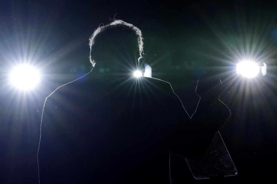 Republican presidential nominee former President Donald Trump speaks during a campaign event at the World Market Center, Friday, Sept.13, 2024, in Las Vegas. (AP Photo/Alex Brandon)