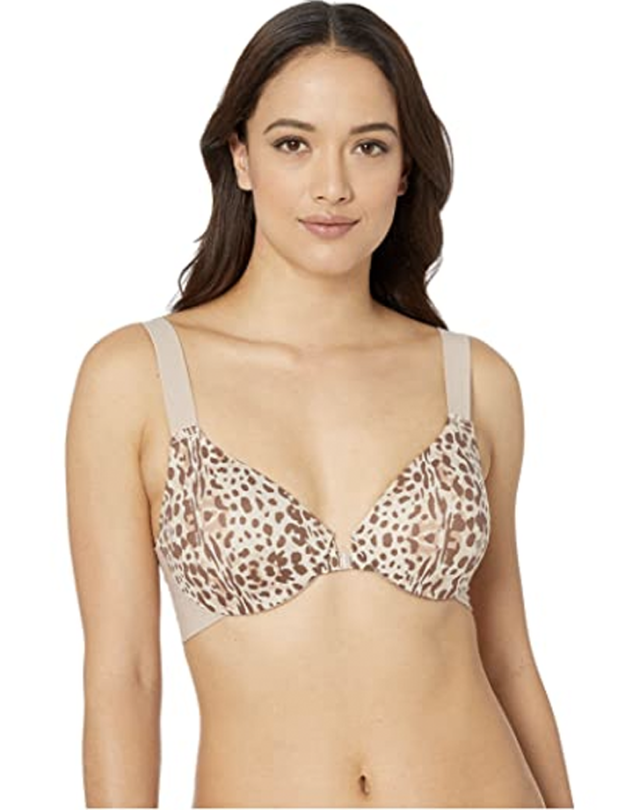 All.You.LIVELY Women's Leopard Print No Wire Push-Up Bra - Night Black 32A