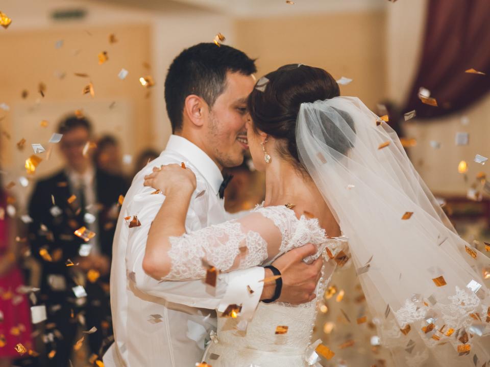 Couple dancing at wedding