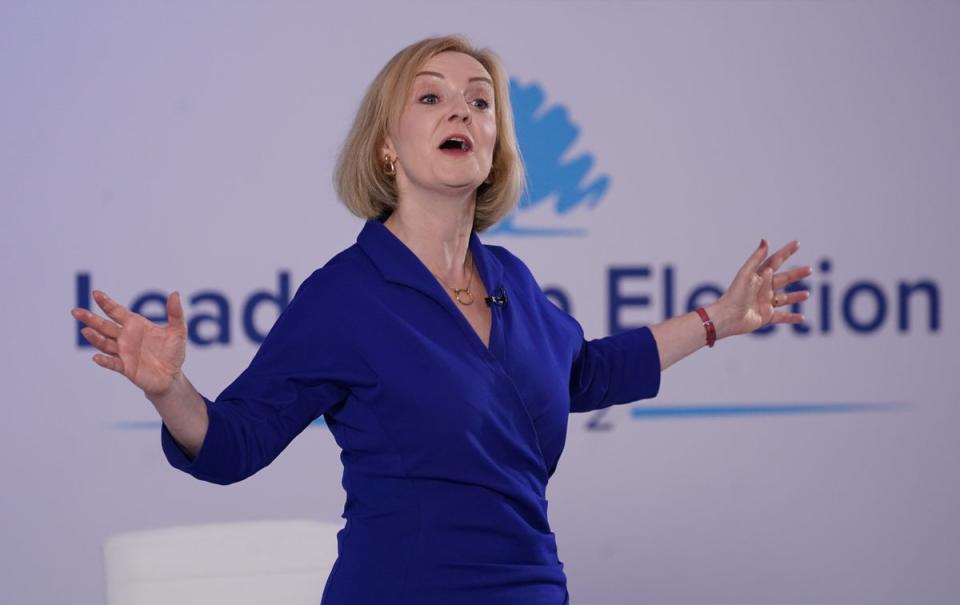 Liz Truss during a hustings event in Norfolk (Joe Giddens/PA) (PA Wire)