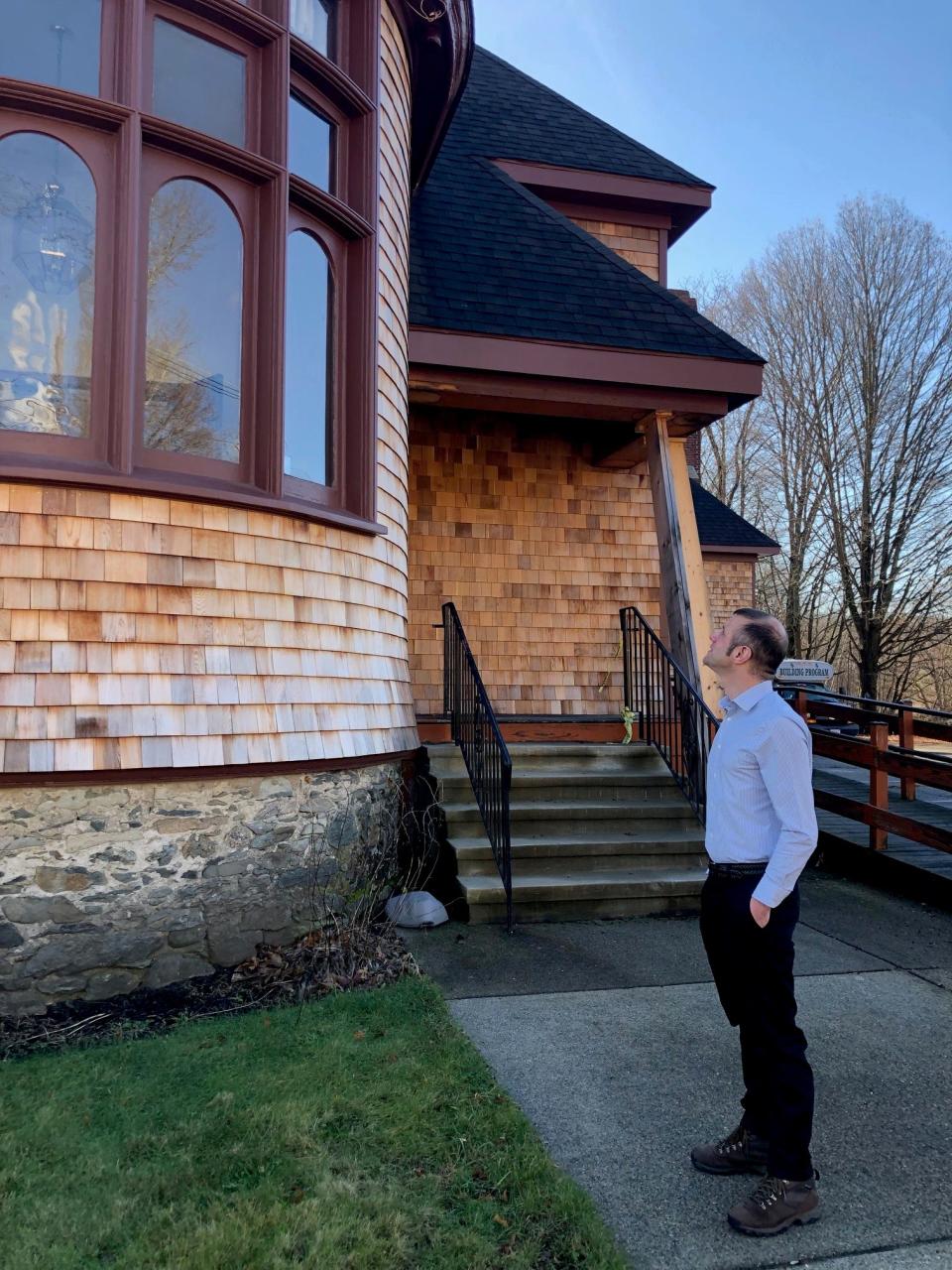Mark Procknik, who will be starting as the Dighton Public Library's new director on Monday, Dec. 18, 2023, is seen here at Smith Memorial Hall on Main Street, which is being renovated as the new home of the library.