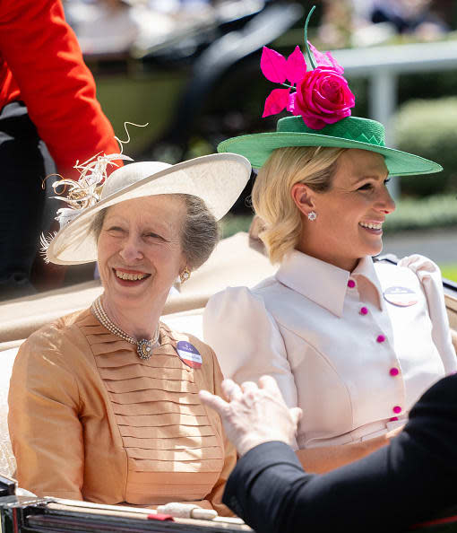 <div class="inline-image__caption"><p>Princess Anne, Princess Royal and Zara Tindall attend Royal Ascot at Ascot Racecourse on June 16, 2022 in Ascot, England.</p></div> <div class="inline-image__credit">Samir Hussein/WireImage</div>