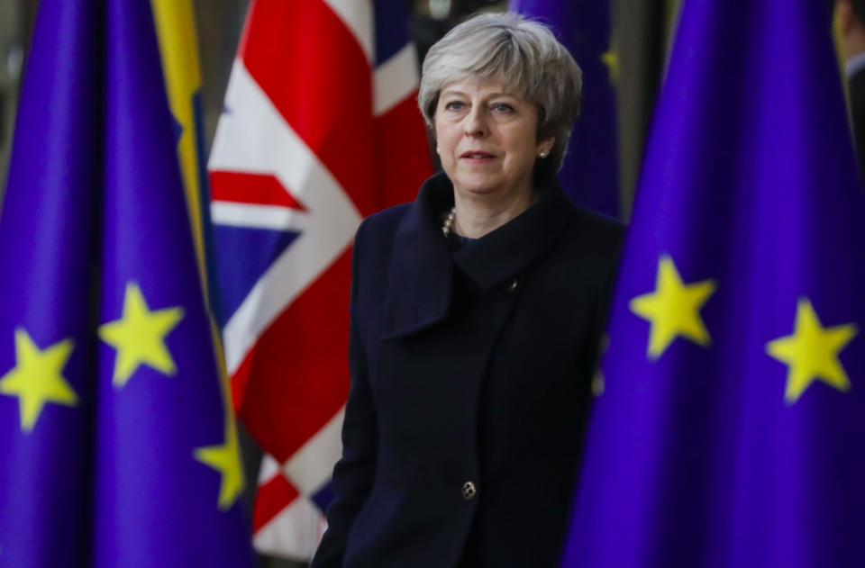 <em>Mrs May is attempting to appeal for Tory unity on Brexit (Rex)</em>