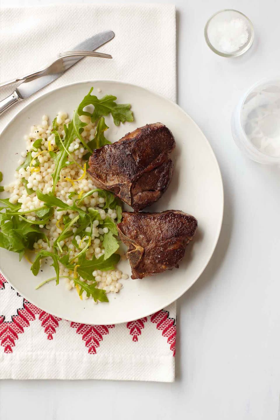 Lamb Chops and Lemony Couscous Salad