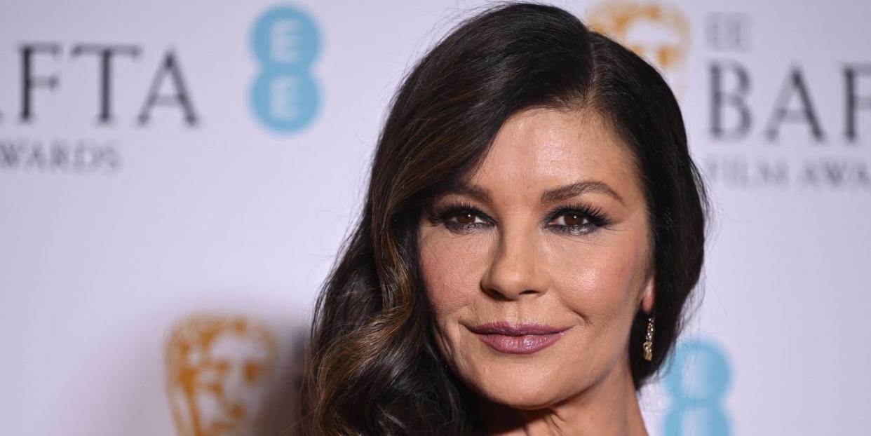 british actress catherine zeta jones poses in the winners room at the bafta british academy film awards at the royal festival hall, southbank centre, in london, on february 19, 2023 photo by justin tallis afp photo by justin tallisafp via getty images