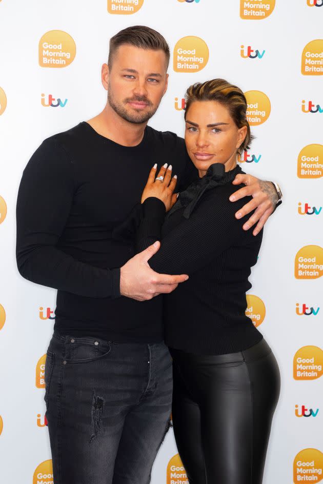 Carl Woods and Katie Price backstage at Good Morning Britain earlier this year (Photo: Ken McKay/ITV/Shutterstock)